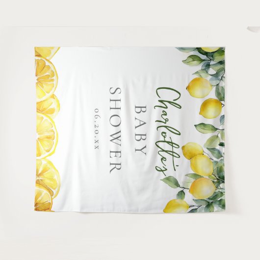 Aquarellfarben Zitrus Citrus Babydusche Foto Hinte Wandteppich (Vorderseite (Horizontal))