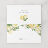 Aquarellfarben Zitrusfrüchte Grünpflanzen Blossom  Platzkarte (Außenseite Aufgefaltet)