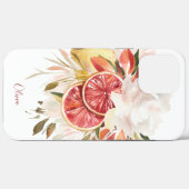 Aquarellfarben Zitrusfrüchte mit Namen Case-Mate iPhone Hülle (Rückseite (Horizontal))