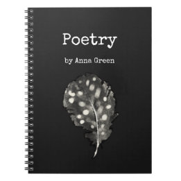 Aquarellfarbenautoren feather Poetry Notizblock