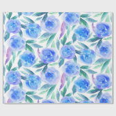 Aquarellfarbene abstrakte Blumenmuster Geschenkpapier (Flach)