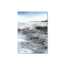 Aquarellfarbene Abstrakte Küstenstrich Rocky Beach
