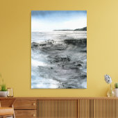 Aquarellfarbene Abstrakte Küstenstrich Rocky Beach Leinwanddruck (Insitu (Wohnzimmer))