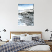 Aquarellfarbene Abstrakte Küstenstrich Rocky Beach Leinwanddruck (Insitu (Schlafzimmer))