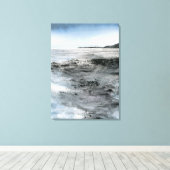 Aquarellfarbene Abstrakte Küstenstrich Rocky Beach Leinwanddruck (Insitu (Holzboden))