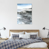 Aquarellfarbene Abstrakte Küstenstrich Rocky Beach Leinwanddruck (Insitu (Schlafzimmer))