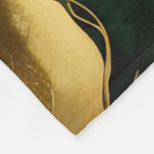 Aquarellfarbene Abstrakte Landschaftsmalerei Gold Fleecedecke (Ecke)