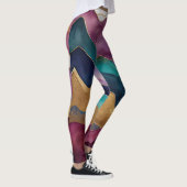 Aquarellfarbene Abstrakte Landschaftsmalerei Gold Leggings (Rechts)