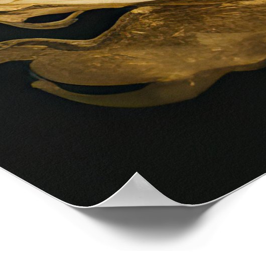 Aquarellfarbene Abstrakte Landschaftsmalerei Gold  Poster (Ecke)