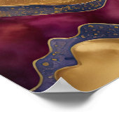 Aquarellfarbene Abstrakte Landschaftsmalerei Gold  Poster (Ecke)