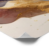 Aquarellfarbene Abstrakte Landschaftsmalerei Gold Poster (Ecke)