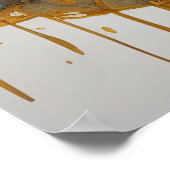 Aquarellfarbene Abstrakte Landschaftsmalerei Gold  Poster (Ecke)