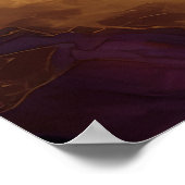 Aquarellfarbene Abstrakte Landschaftsmalerei Gold Poster (Ecke)