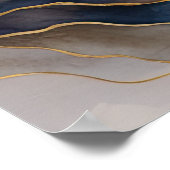 Aquarellfarbene Abstrakte Landschaftsmalerei Gold  Poster (Ecke)