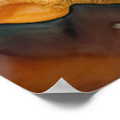 Aquarellfarbene Abstrakte Landschaftsmalerei Gold Poster (Ecke)