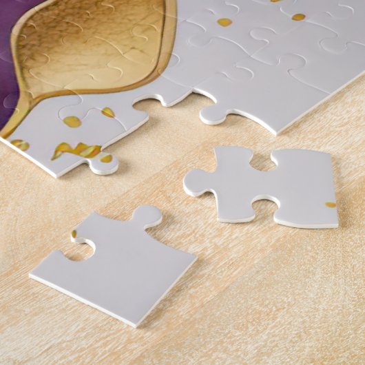 Aquarellfarbene Abstrakte Landschaftsmalerei Gold Puzzle (Seite)