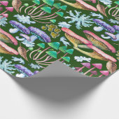 Aquarellfarbene Abstrakte Wildwaldpilze Geschenkpapier (Ecke)