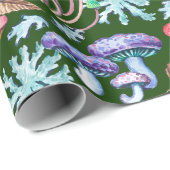 Aquarellfarbene Abstrakte Wildwaldpilze Geschenkpapier (Rolleneckpunkt)