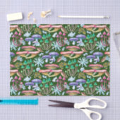 Aquarellfarbene Abstrakte Wildwaldpilze Seidenpapier (Handwerk)