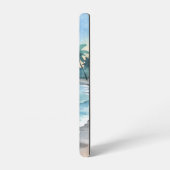 Aquarellfarbene AI Beach Picture Samsung Galaxy Hülle (Linke Seite)