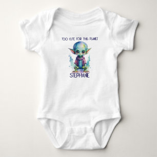 Aquarellfarbene Alien ist zu Niedlich für diesen P Baby Strampler