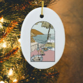 Aquarellfarbene Amalfiküste, Italien Keramik Ornament