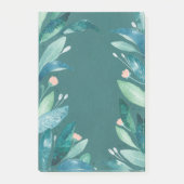 Aquarellfarbene aquamarine blumengeschmückte Blätt Post-it Klebezettel (Vorderseite)