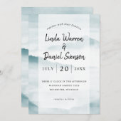 Aquarellfarbene, aquamarine, scheußliche Berge Einladung (Vorne/Hinten)