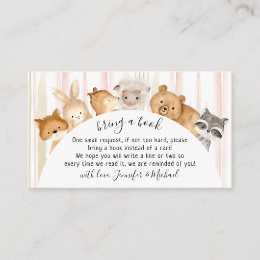 Aquarellfarbene, berühmte Forest Baby Tiere bringe Begleitkarte (Vorderseite)