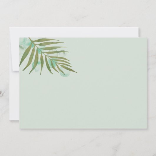 Aquarellfarbene Blätter 02 Save the Date Karte mit (Rückseite)