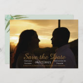 Aquarellfarbene Blätter 02 Save the Date Karte mit (Vorne/Hinten)