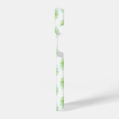 Aquarellfarbene Blätter grün weiß iPhone Hülle (Linke Seite)