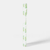 Aquarellfarbene Blätter grün weiß iPhone Hülle (Rechte Seite)