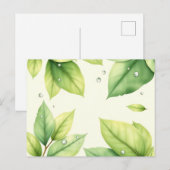 Aquarellfarbene Blätter mit Abfall Postkarte (Vorne/Hinten)