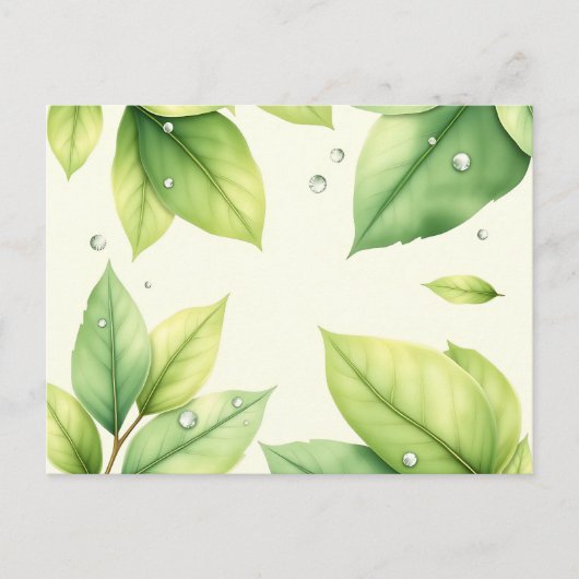Aquarellfarbene Blätter mit Abfall Postkarte (Vorderseite)