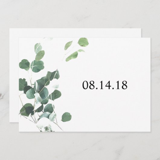 Aquarellfarbene Blätter Save the Date 12x18 (Vorne/Hinten)