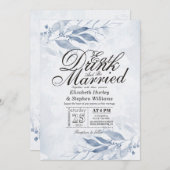 Aquarellfarbene Blätter trinken und Verheiratet Ho Einladung (Vorne/Hinten)
