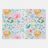 Aquarellfarbene Blätter und Blume (Vorderseite 2)