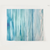 Aquarellfarbene blaue Wasser-Ozean-Himmel-Szene Wandteppich (Vorderseite (Horizontal))