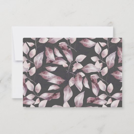 Aquarellfarbene, blühende RSVP-Karte RSVP Karte (Rückseite)