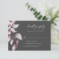 Aquarellfarbene, blühende RSVP-Karte