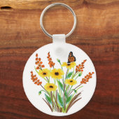 Aquarellfarbene Blume 07 Schlüsselanhänger (Vorderseite)