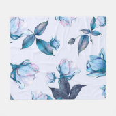 Aquarellfarbene Blume 10 Fleecedecke (Vorderseite (Horizontal))