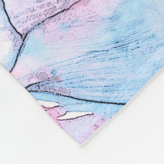 Aquarellfarbene Blume 10 Fleecedecke (Ecke)
