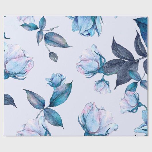 Aquarellfarbene Blume 10 Geschenkpapier (Flach)