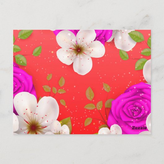 Aquarellfarbene Blume 14 Postkarte (Rückseite)