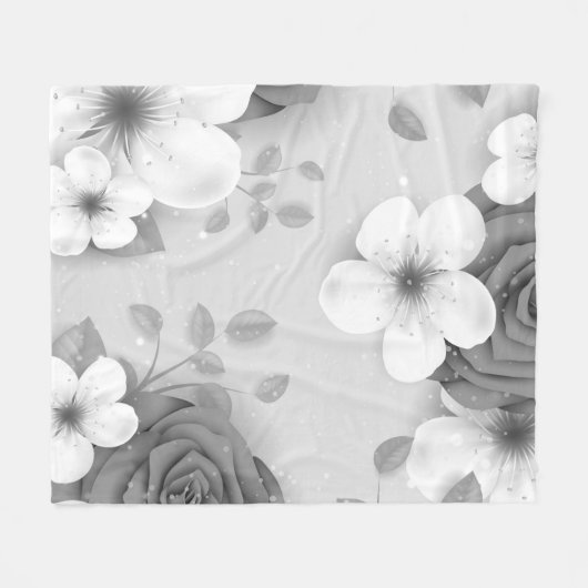 Aquarellfarbene Blume 15 Fleecedecke (Vorderseite (Horizontal))