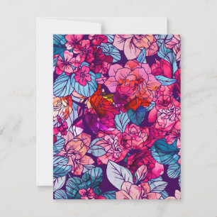 Aquarellfarbene Blume 16 Mitteilungskarte