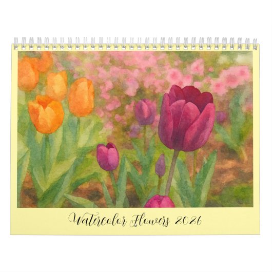 Aquarellfarbene Blume 2026 Kalender (Titelbild)