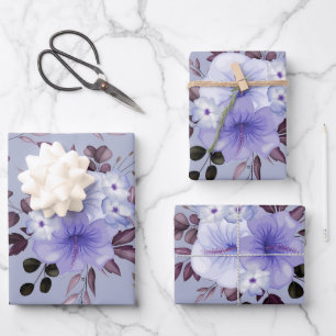 Aquarellfarbene Blume 27 Geschenkpapier Set